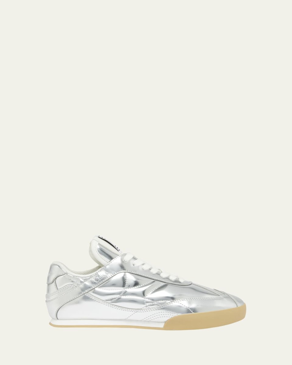 Metallic Leather Kick Sneakers